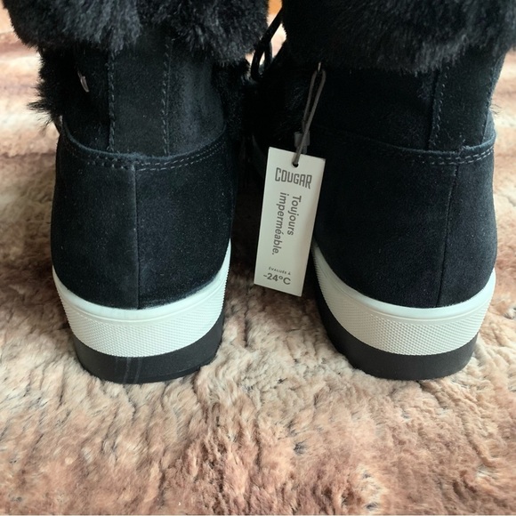 Cougar Black Winter Boots with Fur Trim - Picture 7 of 10
